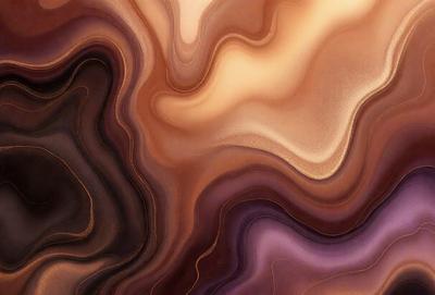 The primary subject of the image is a close-up of a brown and purple patterned surface, which appears to be a piece of art or a textured wall. The setting is indoors, with the artwork or wall being the main focus of the image. The visual style is a combination of photo and digital art, creating a unique and intriguing appearance. The dominant colors in the image are brown and purple, giving the scene a warm and inviting atmosphere.