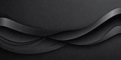 The primary subject of the image is a black background with a wave-like pattern. The setting is a dark room, and the visual style is a combination of a photo and a digital artwork. The dominant colors are black and grey, creating a moody atmosphere.