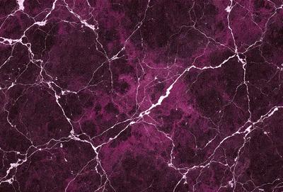 The primary subject of the image is a purple marble wall with a pattern of white veins. The setting is a room with a purple marble wall as the main focus. The visual style is a close-up of the marble wall, showcasing its unique texture and design. The colors and mood of the image are predominantly purple, creating a sense of elegance and sophistication.