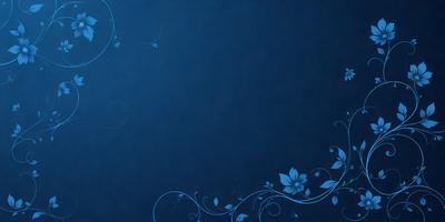The primary subject of the image is a blue background with a pattern of flowers. The setting is a blue wall, and the visual style is a digital art or illustration. The dominant colors are blue and white, creating a calm and serene atmosphere.