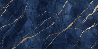 The primary subject of the image is a blue marble wall with gold streaks. The setting is a room with a blue background. The visual style is a close-up of the marble wall, showcasing its unique texture and color. The colors and mood of the image are predominantly blue and gold, creating a sense of luxury and elegance.