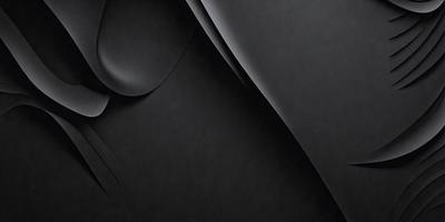 The primary subject of the image is a black leather material, which appears to be a leather jacket. The setting is a dark background, which contrasts with the leather material. The visual style is a close-up of the leather jacket, showcasing its texture and details. The colors and mood of the image are predominantly dark, with the leather material being the main focus and source of interest.