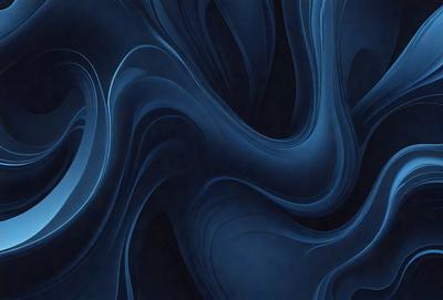 The primary subject of the image is a blue, swirling, and flowing pattern. The setting is a dark blue background, which contrasts with the swirling pattern. The visual style appears to be a digital art or illustration, as the swirling pattern is intricate and detailed. The colors and mood of the image are predominantly dark and moody, with the blue hues creating a sense of depth and mystery.