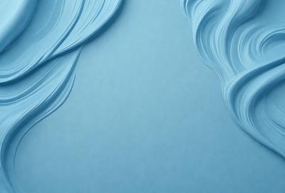 The primary subject of the image is a blue wall with a pattern of white and blue swirls. The setting is a room with a blue background, and the visual style appears to be a digital art or illustration. The dominant colors in the image are blue and white, creating a calm and soothing atmosphere.