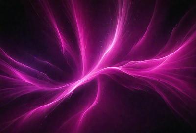 The primary subject of the image is a pink, purple, and white light effect. The setting is a dark background, which contrasts with the bright colors of the light effect. The visual style appears to be a digital art or illustration, as the light effect is created through a combination of colors and patterns. The overall atmosphere of the image is vibrant and energetic, with the light effect resembling a flowing, swirling motion.