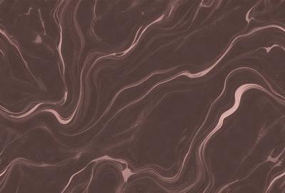 The primary subject of the image is a close-up of a marbled surface, which appears to be a brown and white pattern. The setting is a room with a brown wall, and the visual style is a close-up of the marbled surface. The colors and mood of the image are predominantly brown and white, creating a sense of depth and texture.