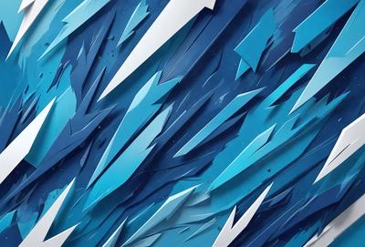 The primary subject of the image is a large, blue, and white wall with a pattern of blue and white ice-like shapes. The setting is a room with a blue and white color scheme. The visual style is a combination of digital art and illustration, creating a unique and eye-catching design. The dominant colors are blue and white, giving the wall a cool and refreshing appearance.