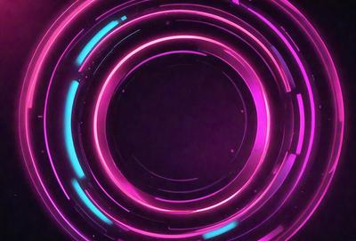 The primary subject of the image is a large, colorful circle with a purple background. The circle is filled with a variety of bright colors, creating a vibrant and lively atmosphere. The visual style of the image is a combination of digital art and illustration, giving it a unique and eye-catching appearance. The colors and mood of the image are predominantly purple and pink, with a hint of blue, creating a sense of warmth and energy.