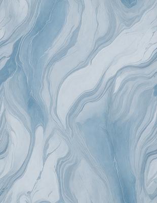 The primary subject of the image is a blue and white marbled wallpaper. The setting is a room with a blue and white marbled wallpapered wall. The visual style is a patterned wallpaper, which gives the room a unique and elegant appearance. The dominant colors are blue and white, creating a calming and sophisticated atmosphere.