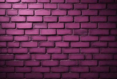 The primary subject of the image is a purple brick wall. The setting is a brick wall, and the visual style is a photo. The dominant colors are purple and pink, creating a warm and inviting atmosphere.