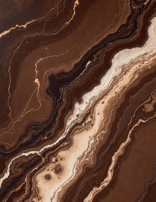 The primary subject of the image is a close-up of a marble stone with a brown and white color scheme. The setting is a natural environment, with the stone being the main focus of the scene. The visual style is a close-up of the marble, showcasing its intricate patterns and textures. The colors and mood of the image are warm and earthy, with the brown and white tones creating a sense of natural beauty.