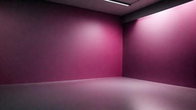 The primary subject of the image is a large, empty room with a pink wall. The setting is a room with a pink wall, and the visual style is a photo. The room appears to be a large, empty space with a pink wall, giving it a somewhat eerie and unsettling atmosphere.