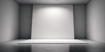 The primary subject of the image is a large white wall. The setting is a white room with a white floor, creating a clean and minimalistic atmosphere. The visual style is a photo, capturing the stark contrast between the white wall and the white room. The colors and mood are predominantly white, giving the image a calm and serene feel.