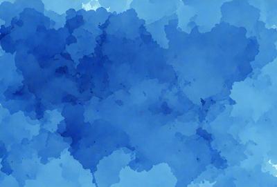 The primary subject of the image is a blue cloudy sky. The setting is a blue background, and the visual style is a digital art or illustration. The colors and mood of the image are predominantly blue, creating a calm and serene atmosphere.