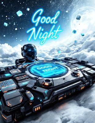 The primary subject of the image is a futuristic spacecraft, which is the main object, scene, or focus of the image. The spacecraft is set against a backdrop of a cloudy sky, which adds to the overall atmosphere of the image. The visual style of the image is digital art, as it is a computer-generated illustration. The dominant colors in the image are blue and white, which contribute to the overall mood of the scene.