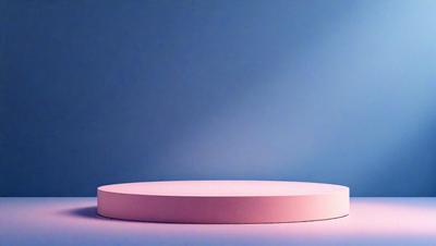 The primary subject of the image is a pink circle, which is the main object, scene, or focus of the image. The setting or background of the image is a blue wall, which provides a contrasting color to the pink circle. The visual style of the image is a photo, as it captures a real-life scene. The colors and mood of the image are predominantly pink and blue, creating a calm and serene atmosphere.