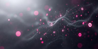 The primary subject of the image is a close-up of a pink and purple background with a pattern of pink and red dots. The setting appears to be a dark room, and the visual style is a combination of digital art and illustration. The dominant colors in the image are pink and purple, creating a warm and inviting atmosphere.