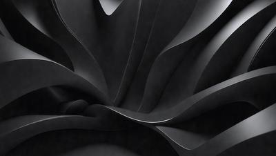 The primary subject of the image is a large, intricate, and artistic design made of metal. The setting is a black background, which emphasizes the design's shape and texture. The visual style is a combination of digital art and illustration, creating a unique and captivating piece. The colors and mood of the image are predominantly black, giving it a bold and striking appearance.