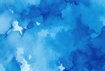 The primary subject of the image is a blue cloudy sky with a few white stars scattered throughout. The setting is a blue background, which adds to the overall atmosphere. The visual style is a combination of a photo and digital art, creating a unique and artistic representation of the sky. The colors and mood are predominantly blue, with the white stars adding a touch of contrast and interest to the scene.