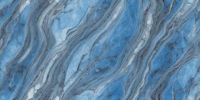 The primary subject of the image is a blue and white marbled stone. The setting is a close-up of the marbled stone, showcasing its unique texture and pattern. The visual style is a realistic representation of the stone, capturing its natural beauty. The dominant colors are blue and white, creating a serene and calming atmosphere.