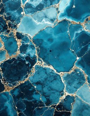 The primary subject of the image is a blue and white swirling pattern, which appears to be a mosaic or a decorative design. The setting is a blue and white marbled surface, which serves as the background. The visual style of the image is a close-up of the swirling pattern, showcasing its intricate details. The colors and mood of the image are predominantly blue and white, creating a sense of calmness and elegance.