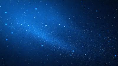 The primary subject of the image is a blue sky filled with stars. The setting is a dark, star-filled sky, and the visual style is a photo. The colors and mood of the image are predominantly dark and moody, with the blue sky and stars creating a sense of depth and mystery.