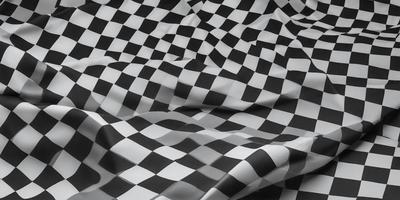 The primary subject of the image is a black and white checkered pattern. The setting is a black and white checkered fabric, which serves as the backdrop for the pattern. The visual style is a close-up of the fabric, showcasing the intricate details of the checkered pattern. The colors and mood of the image are predominantly black and white, giving it a classic and timeless appearance.