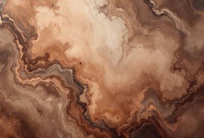 The image features a brown and white marbled surface, possibly a piece of wood or a stone. The marbled pattern creates a visually interesting and textured background. The primary subject of the image is the marbled surface, which is the main focus of the image. The setting or background is the marbled surface, and the visual style is a close-up of the marbled pattern. The colors and mood of the image are predominantly brown and white, giving it a natural and earthy feel.