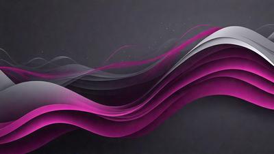 The primary subject of the image is a large, colorful wave. The wave is depicted in a digital art style, with a pink and purple color scheme. The setting is a dark background, which contrasts with the vibrant colors of the wave. The visual style of the image is a combination of digital art and illustration, creating a dynamic and eye-catching scene.
