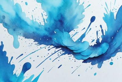 The primary subject of the image is a blue bird with a long tail, flying through a blue and white sky. The bird is surrounded by a blue and white background, which adds to the overall atmosphere of the scene. The visual style of the image is a combination of digital art and illustration, creating a dynamic and vibrant scene. The colors and mood of the image are predominantly blue and white, giving it a calm and serene appearance.