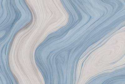 The primary subject of the image is a blue and white patterned wallpaper. The setting is a room with a blue and white striped wallpaper. The visual style is a digital art, illustration, or drawing. The dominant colors are blue and white, creating a calm and soothing atmosphere.