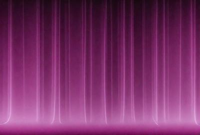 The primary subject of the image is a purple curtain. The setting is a stage or a theater, with the curtains hanging down. The visual style is a photo, and the colors and mood are predominantly purple, creating a dramatic and theatrical atmosphere.
