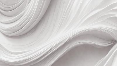 The primary subject of the image is a white sheet of paper with a wave-like pattern on it. The paper appears to be folded or manipulated to create the wave-like shape. The setting is a white background, which provides a clean and minimalist appearance to the image. The visual style is a combination of digital art and illustration, as the paper is manipulated to create a unique and artistic design. The colors and mood of the image are predominantly white, giving it a clean and serene atmosphere.