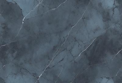The primary subject of the image is a close-up of a blue marble tile. The setting is a wall with a blue marble tile pattern. The visual style is a photo of the tile, showcasing its texture and color. The dominant colors are blue and gray, creating a calm and sophisticated atmosphere.