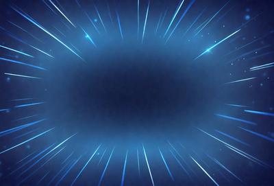 The primary subject of the image is a blue circle, which appears to be a black hole. The setting is a dark, starry background, creating a sense of depth and mystery. The visual style is a combination of a photo and digital art, with the blue circle being the focal point. The colors and mood are predominantly dark and mysterious, with the blue circle representing the unknown and the starry background adding to the sense of wonder.