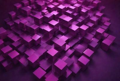 The primary subject of the image is a purple, three-dimensional grid pattern. The setting is a purple background, which creates a visually striking contrast with the grid pattern. The visual style is a digital art or illustration, as the grid pattern is created using a computer or digital tools. The colors and mood of the image are predominantly purple, giving it a unique and artistic appearance.