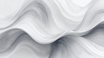 The primary subject of the image is a large, swirling, and flowing mass of white and gray paint. The setting is a white background, which contrasts with the vibrant colors of the paint. The visual style is a combination of digital art and illustration, creating a dynamic and artistic representation of the swirling mass. The colors and mood of the image are predominantly white and gray, with a sense of movement and fluidity.