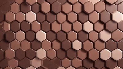 The primary subject of the image is a close-up of a brown brick wall with a pattern of hexagonal shapes. The setting is a brick wall, and the visual style appears to be a photo. The dominant colors are brown and beige, creating a warm and earthy atmosphere.