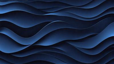 The primary subject of the image is a blue and white wave pattern. The setting is a blue background, which creates a visually appealing contrast with the wave pattern. The visual style is a combination of digital art and illustration, giving the image a modern and artistic appearance. The dominant colors are blue and white, creating a calming and serene atmosphere.
