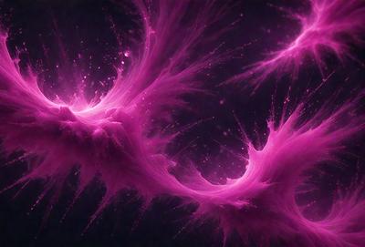 The primary subject of the image is a pink, swirling, and flowing mass of liquid, which appears to be a mix of water and paint. The setting is a dark background, which contrasts with the vibrant pink color of the liquid. The visual style of the image is a combination of digital art and illustration, creating a dynamic and artistic representation of the flowing liquid. The colors and mood of the image are predominantly pink, giving it a warm and lively atmosphere.