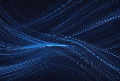 The primary subject of the image is a blue, swirling, and flowing pattern. The setting is a dark background, which contrasts with the blue swirls. The visual style is a digital art or illustration, creating a dynamic and captivating scene. The colors and mood are predominantly blue, giving the image a calming and serene atmosphere.