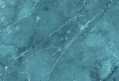 The primary subject of the image is a blue marble wall with a pattern of white lines. The setting is a room with a blue marble floor. The visual style is a close-up of the marble wall, showcasing its unique texture and design. The colors and mood of the image are predominantly blue, creating a calm and serene atmosphere.