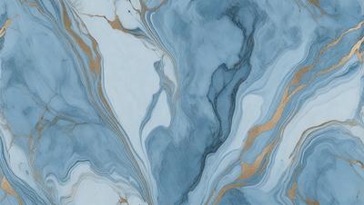 The primary subject of the image is a blue and gold marbled tile. The setting is a bathroom, as indicated by the presence of the marbled tile. The visual style is a close-up of the tile, showcasing its intricate design. The dominant colors are blue and gold, creating a luxurious and elegant atmosphere.