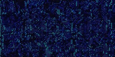 The primary subject of the image is a blue, pixelated background. The setting is a dark, blue space with a patterned texture. The visual style is digital art, as the background is composed of a series of blue squares. The colors and mood of the image are predominantly dark and moody, with the blue squares creating a sense of depth and intrigue.