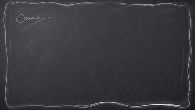 The primary subject of the image is a blackboard with a white chalkboard surface. The setting is a classroom or a similar educational environment. The visual style is a combination of a photo and a drawing, giving the image a unique and artistic appearance. The dominant colors are black and white, creating a clean and minimalist atmosphere.