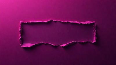 The image features a purple wall with a large tear in it. The tear is a prominent feature, extending from the left side of the wall to the right. The purple color of the wall creates a striking contrast with the tear, drawing attention to it. The overall atmosphere of the image is somewhat dramatic and intense, as the tear in the wall seems to be a focal point.