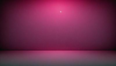 The primary subject of the image is a pink wall with a single white dot in the center. The setting is a pink room with a white floor. The visual style is a simple, minimalist design. The dominant colors are pink and white, creating a calm and serene atmosphere.