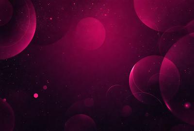 The primary subject of the image is a pink background with a pattern of circles. The setting is a space-themed background, which adds a sense of depth and intrigue to the scene. The visual style is a combination of digital art and illustration, creating a unique and captivating design. The dominant colors are pink and purple, giving the image a warm and inviting atmosphere.
