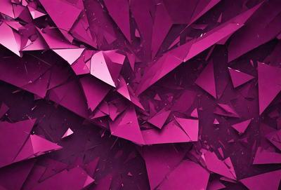 The primary subject of the image is a purple wall with a pattern of broken pieces. The setting is a room with a purple background. The visual style is a digital art or illustration, creating a unique and artistic appearance. The dominant colors are purple and pink, giving the image a calm and soothing atmosphere.
