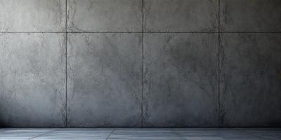 The primary subject of the image is a large grey wall. The setting is a room with a concrete wall, and the visual style is a photo. The dominant colors are grey, and the overall atmosphere is minimalistic and plain.